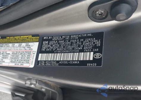 2006 Toyota Camry Le from USA, damaged, VIN 4T1BE32K66U727506